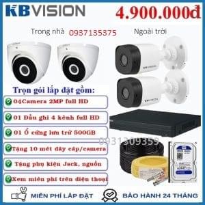 Trọn bộ 4 camera Kbvision
